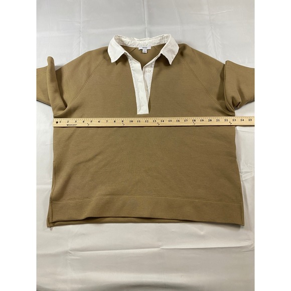 REISS Gaia Camel Tan Interlock Contrast Collar Sweater Top Womens M - Picture 11 of 14